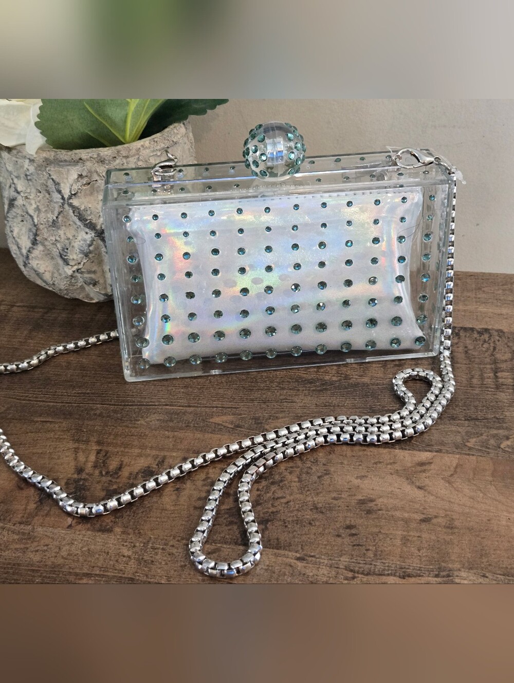 Clear Acrylic Transparent Evening Fashion Clutch Bag Women Handbag Purse